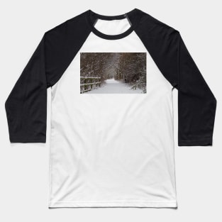 snow uk 2018 tree tunnel beast from the east Baseball T-Shirt